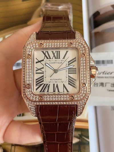 TW Factory Cartier 2824 Movement 42MM Square Rose Gold Bezel Sapphire Glass Men Watch